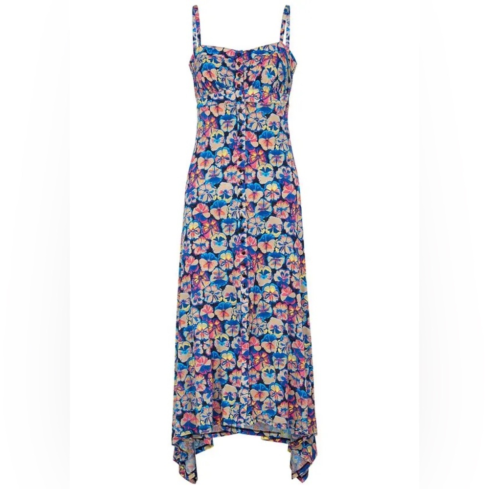 Paco Rabanne Multicolor Floral Midi Dress